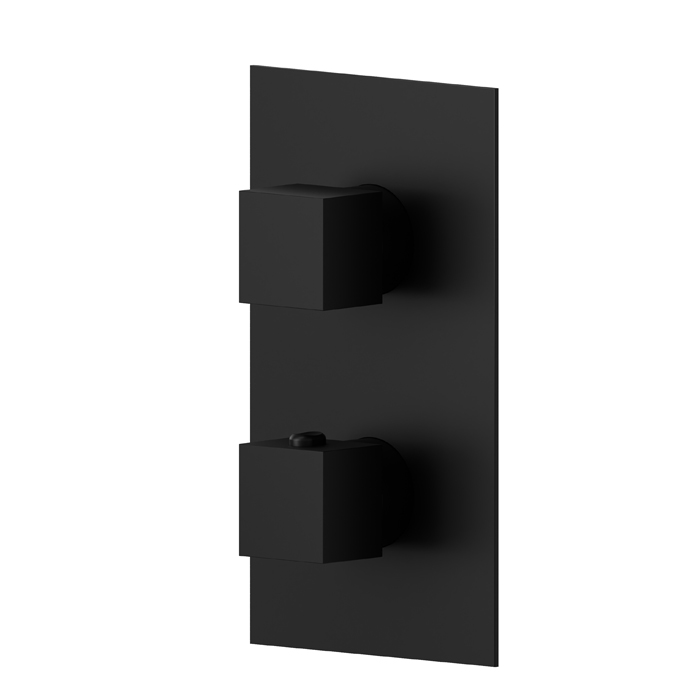 Newform Ergo Q Смеситель для душа, встраиваемый, термостатический, внешняя часть, цвет: черный матовый