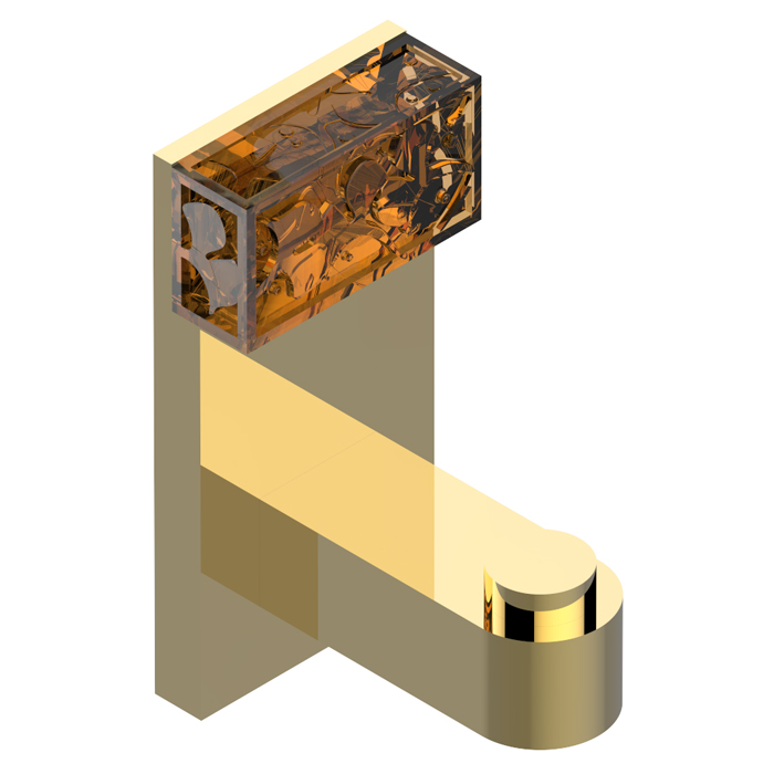 THG Ginkgo Крючок, длинный, подвесной, цвет: золото/хрусталь