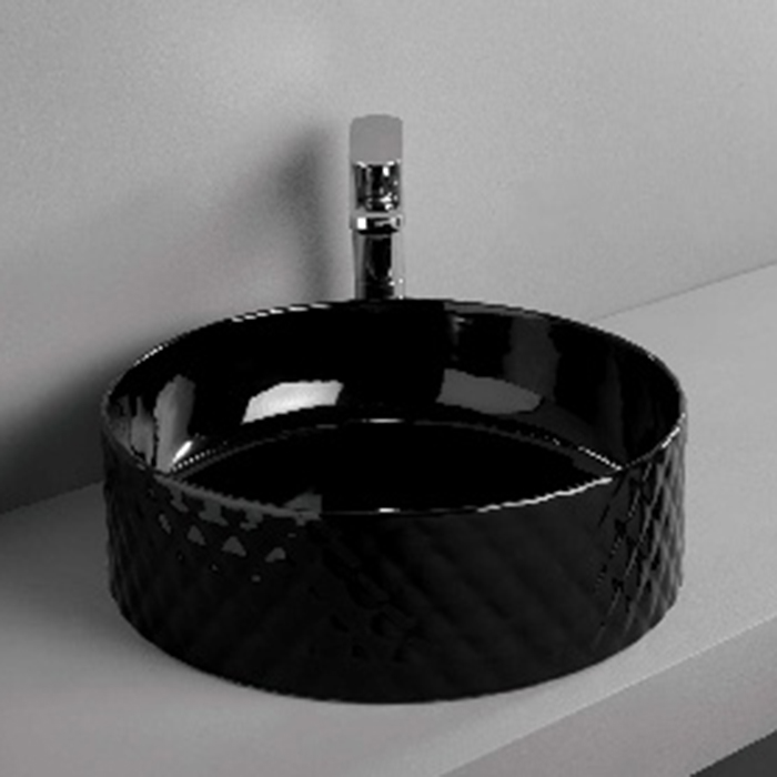 Artceram Rombo Раковина 44 см, без отв., без слив-перелива, цвет: черный глянцевый