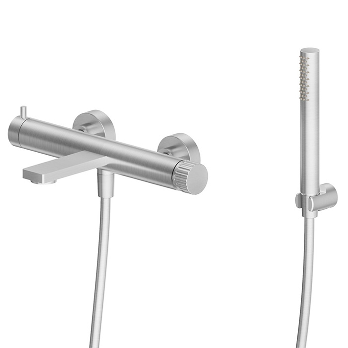 Newform Steel Line Смеситель для ванны, настенный, цвет: stainless steel