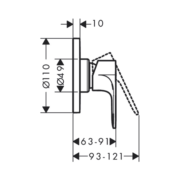 Hansgrohe Rebris E Смеситель для душа, встраиваемый, цвет: хром