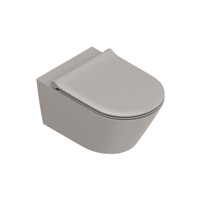 Catalano Zero Унитаз подвесной 55x35см, безободковый, смыв Tornado, покрытие Twinglaze+, цвет: Tortora Satinato