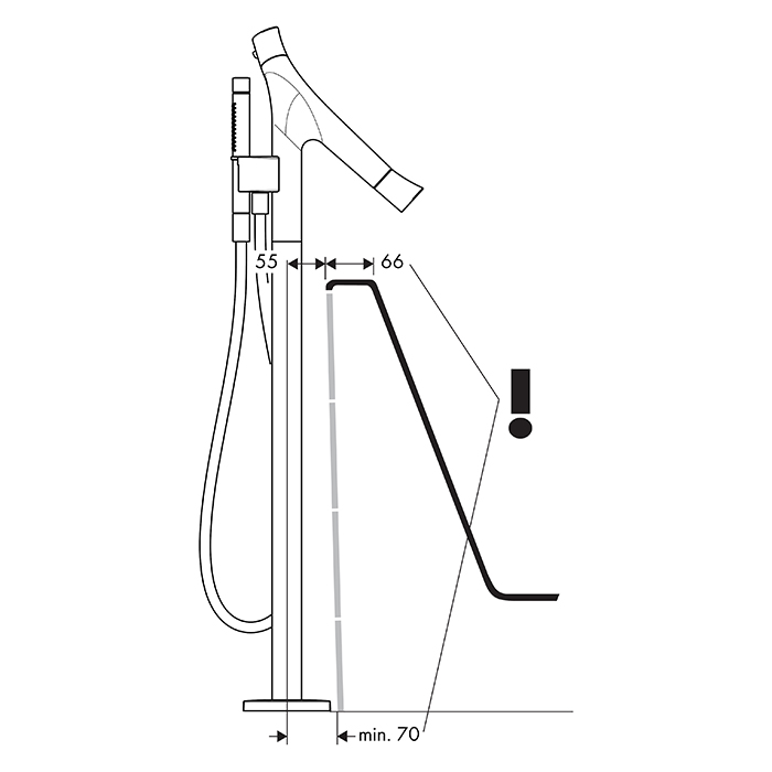 Axor Starck Organic Смеситель для ванны, напольный, цвет: полированное золото