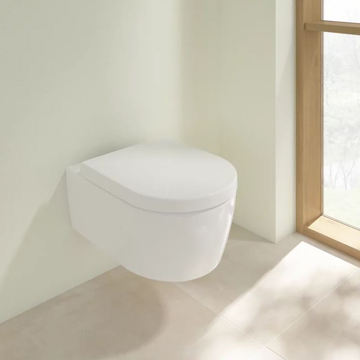 Villeroy&Boch Avento Комплект унитаз-подвесной 37x53см, сиденье QuickRelease, SoftClose, цвет: альпийский белый