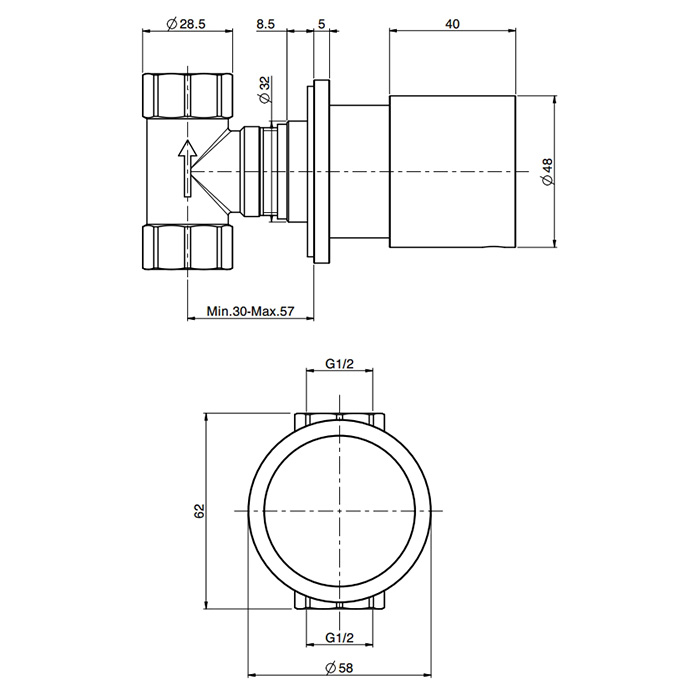 Fima Carlo Frattini Flo Запорный вентиль 1/2", цвет: хром