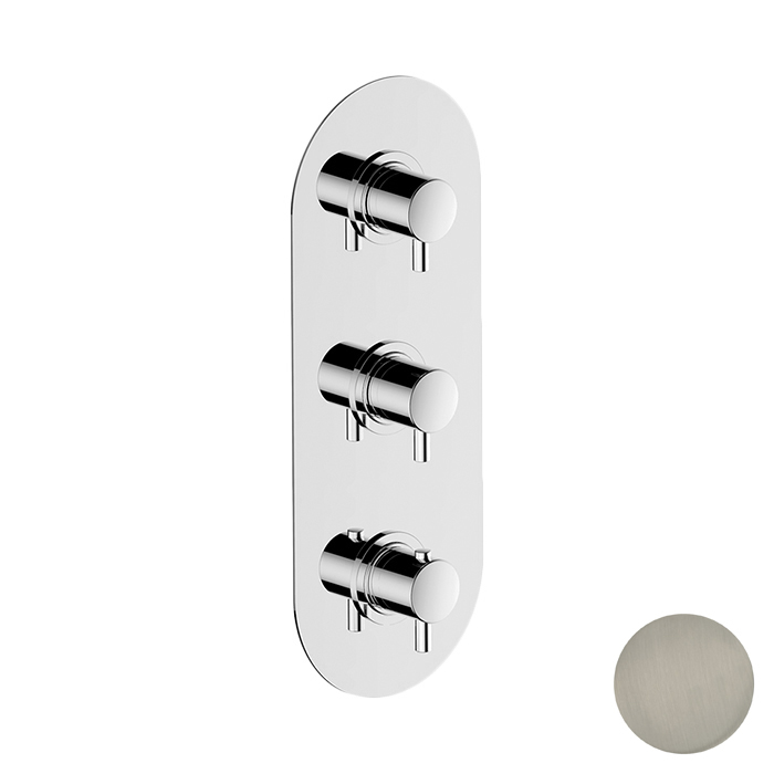 Cisal Less Смеситель для ванны/душа, встраиваемый, термостатический, цвет: Nichel Spazzolato