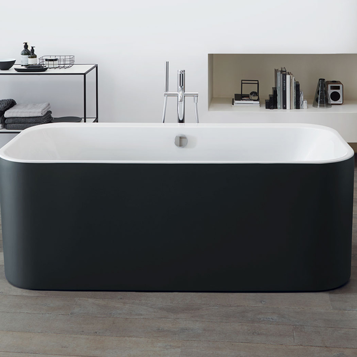 Duravit Happy D.2 Plus Ванна акриловая 180х80см, отдельностоящая, бесшовная панель, слив-перелив, цвет: graphite supermatt