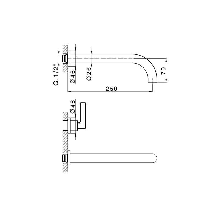 Сisal Grace Смеситель для раковины на 3 отв, цвет: хром (без внутренней части)
