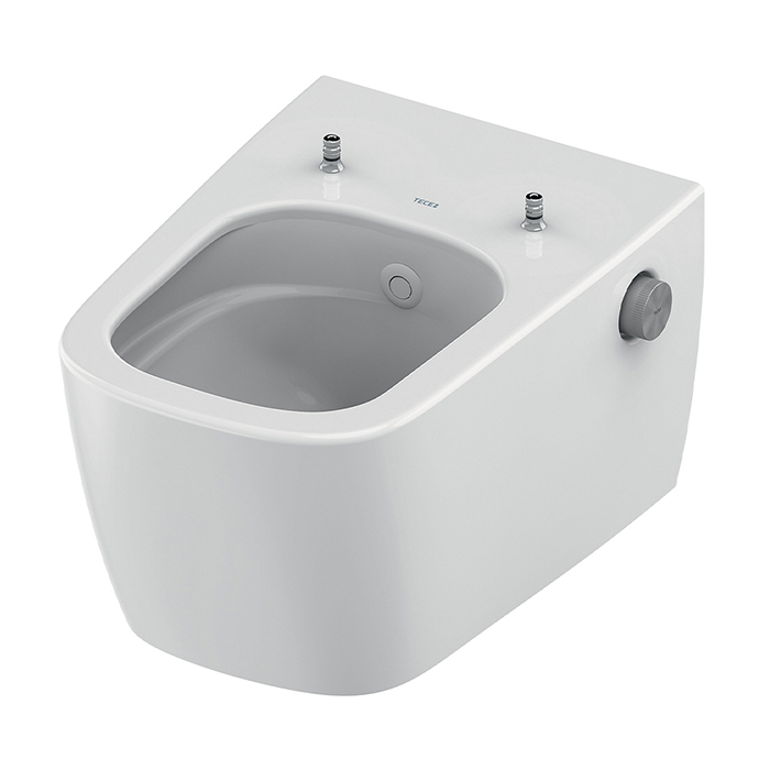 TECEneo Унитаз-биде подвесной 54х36х36см, безободковый, смыв Tornado, с крепежом, цвет: белый