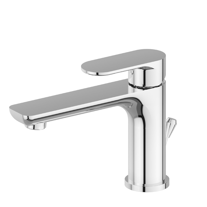 Newform Extro Смеситель для раковины, 1 отв., с донным клапаном, длинный излив, цвет: хром