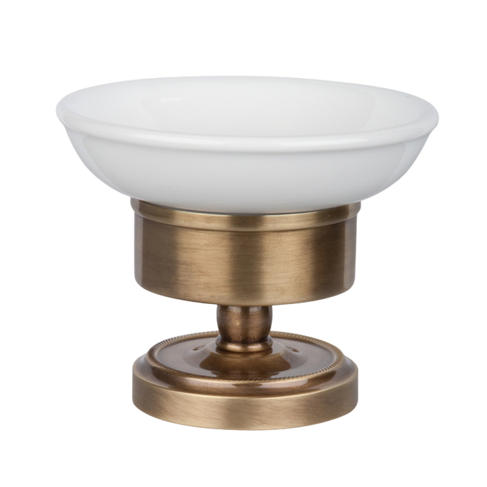 TW Bristol 160, настольная мыльница, керамическая (белый), цвет: бронза