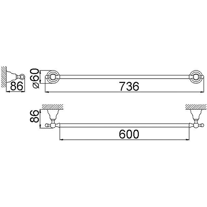 CISAL Arcana Полотенцедержатель 60см, цвет: хром