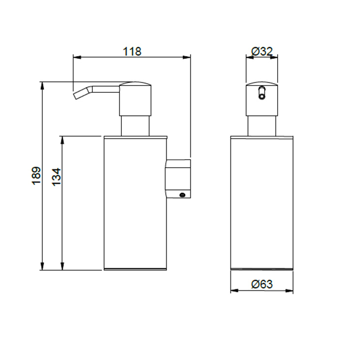 Almar Дозатор подвесной d6.3х11.8хh18.9см, цвет: хром