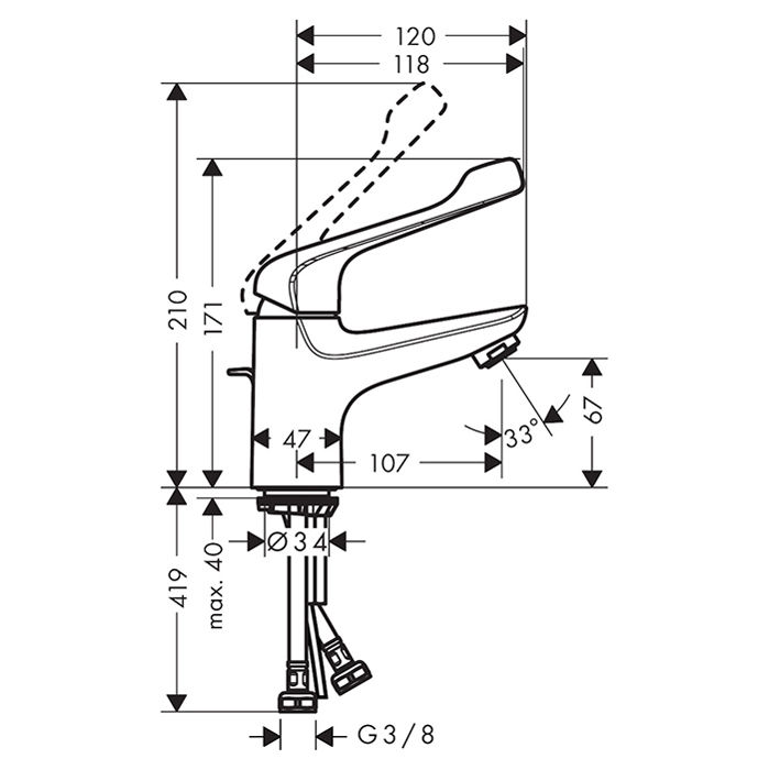 Hansgrohe Novus Care Смеситель для раковины, на 1 отв., цвет: хром