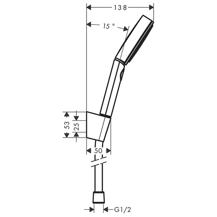 Hansgrohe Pulsify Душевой набор с держателем 105 3jet Relaxation, шланг 160 см. цвет матовый черный