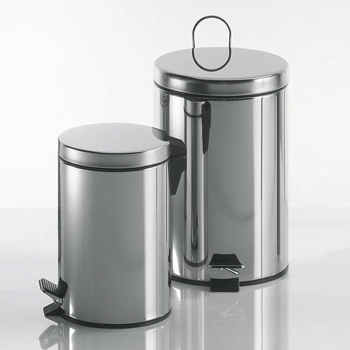 Colombo Hotel Collection Ведро для мусора 3л, с крышкой и педалью, цвет: нержавеющая сталь