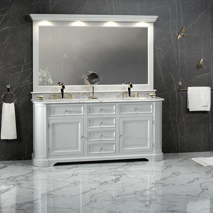 THG Hirondelles Gold Stamped Смеситель для раковины, 3 отв., цвет: Soft gold