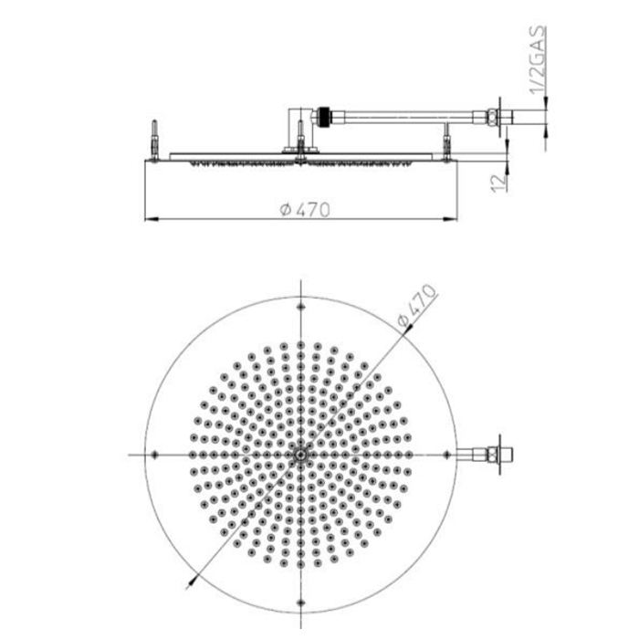 BOSSINI DREAM-RECTANGULAR  Верхний душ 570 x 470 мм, цвет: сатинированная нержавеющая сталь