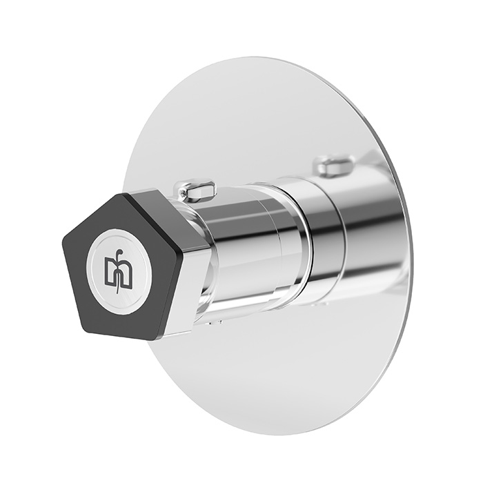 Newform ParkLE Смеситель для душа, встраиваемый, термостатический, цвет: хром/черный матовый