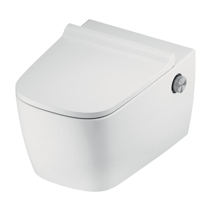 TECEneo Унитаз-биде 54х36см, подвесной, безободковый, смыв Tornado, сиденье slim, цвет: белый