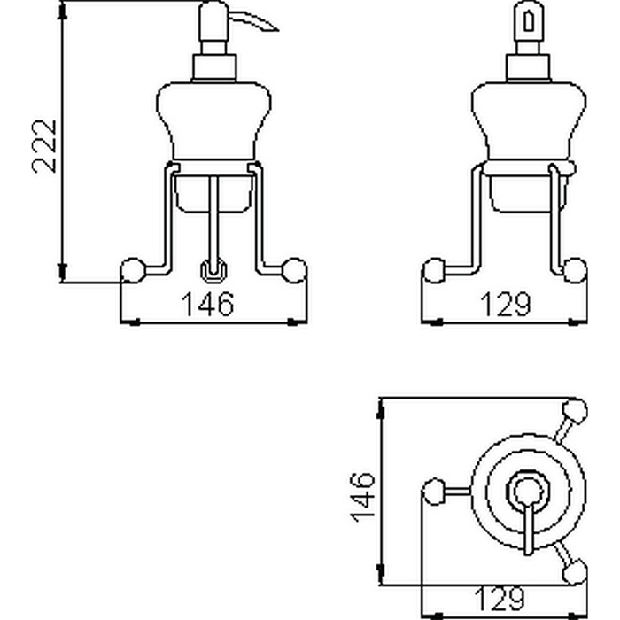 HUBER Croisette Дозатор настольный, цвет: хром/керамика