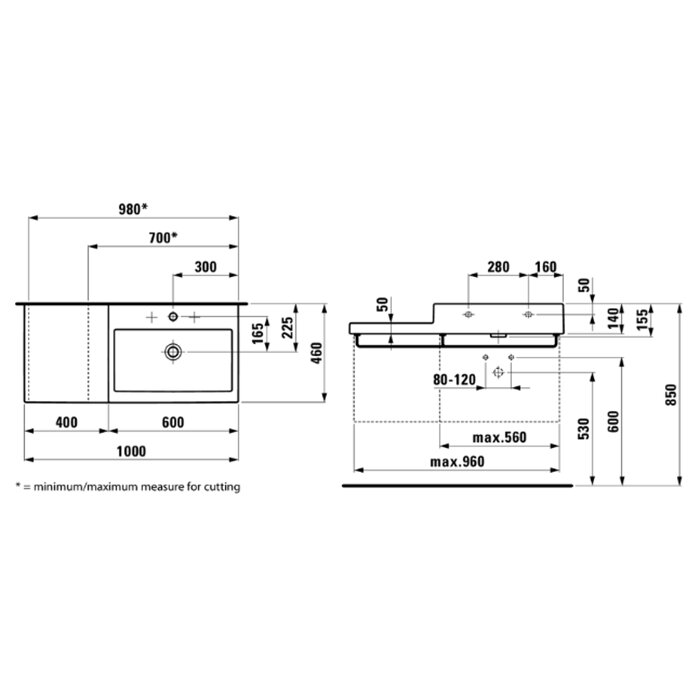 Laufen Living City Раковина 100х46х14 см, 1 отв., цвет: белый