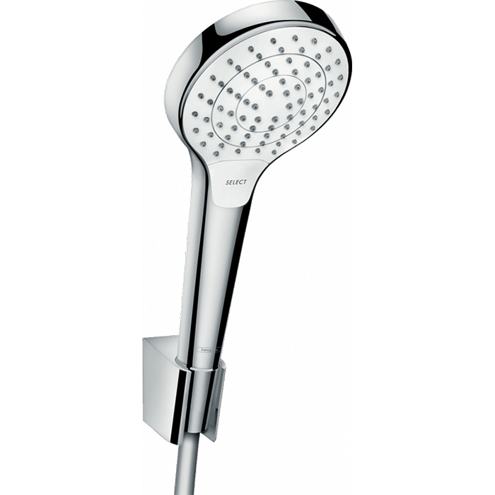 Hansgrohe Croma Select S Vario Porter Ручной душ, с держателем, цвет: хром/белый