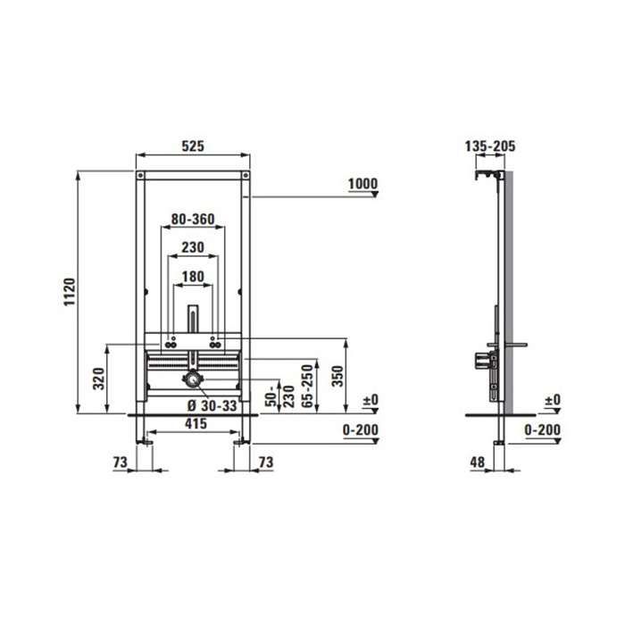 Laufen Installation System LIS CB1 Инсталляция для подвесного биде