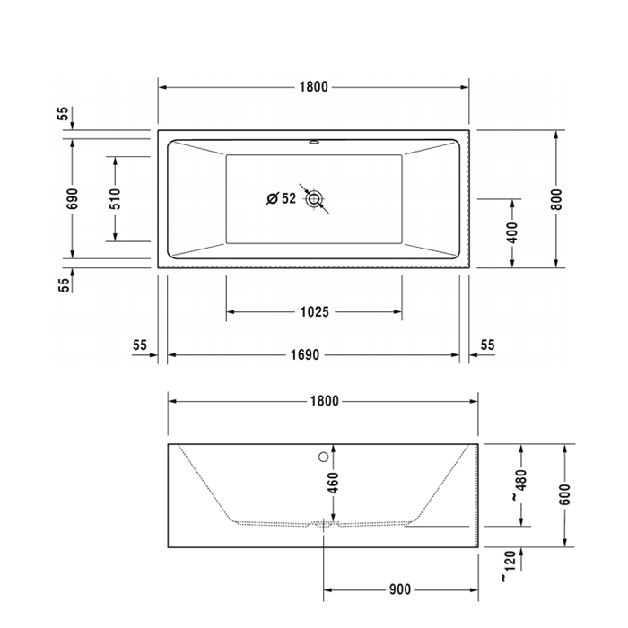 Duravit Vero Air Ванна 180x80см,угол слева, с бесшовной акриловой панелью и рамой, с 2 накл для спины, цвет: белый