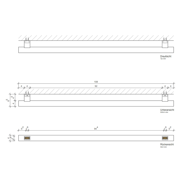 Decor Walther Tube HTE4108 Полотенцедержатель 108см, подвесной, цвет: хром