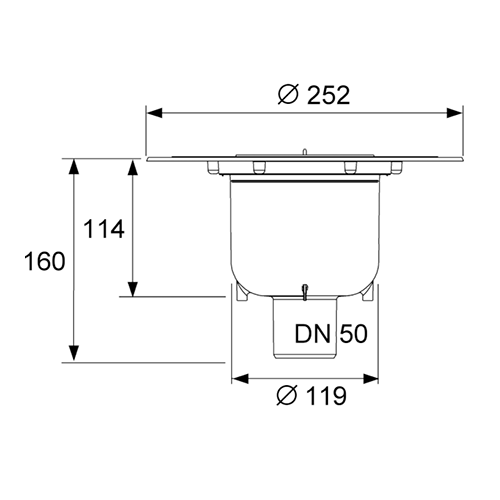 TECE Сифон вертикальный DN 50