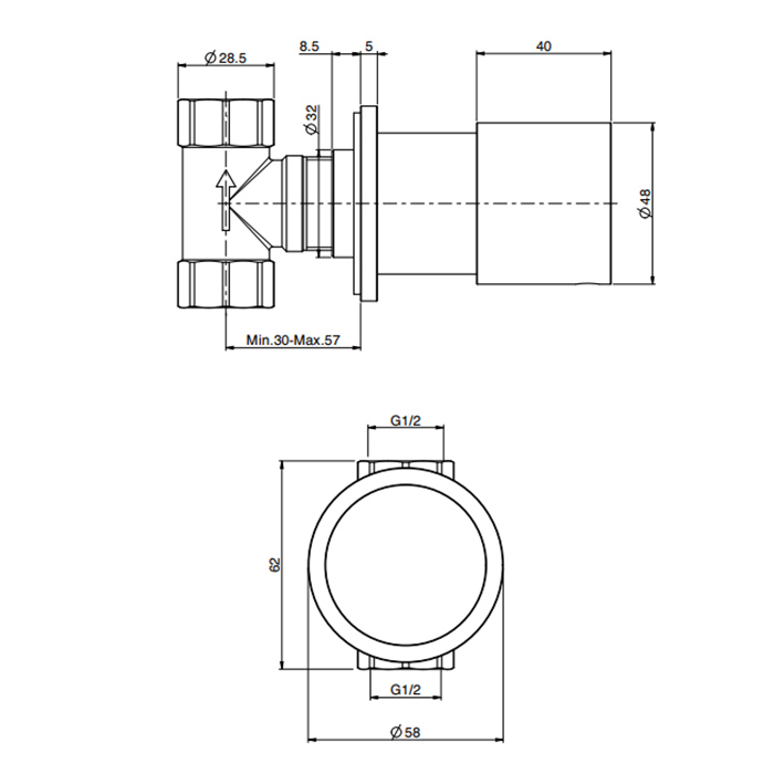 Carlo Frattini Spillo Steel Запорный вентиль, цвет: INOX