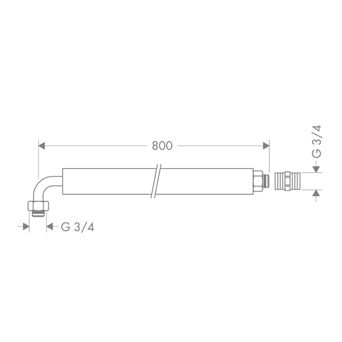Axor Гибкая подсоединительная труба, с угловым соед., 800 мм, ¾’