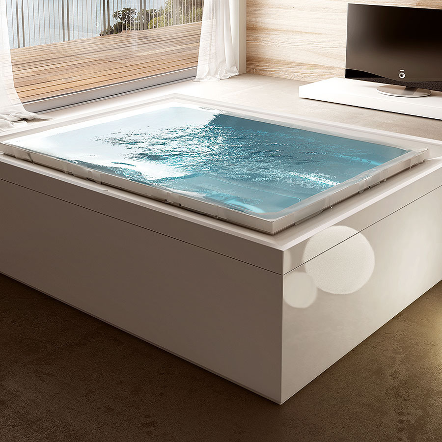 Ванна встраиваемая, Gruppo Treesse Fusion 230 230x180xh67 см, с гидромассажем с цифровой системой, системой дезинфекции  и  системой автоматической рециркулиции,  цвет: белый.