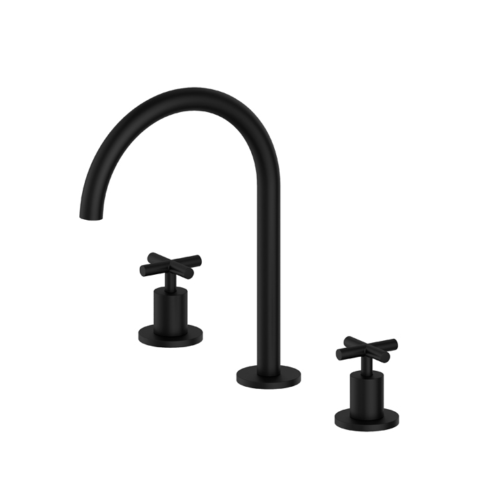 Newform Blink Смеситель для раковины, 3 отв., цвет: черный матовый