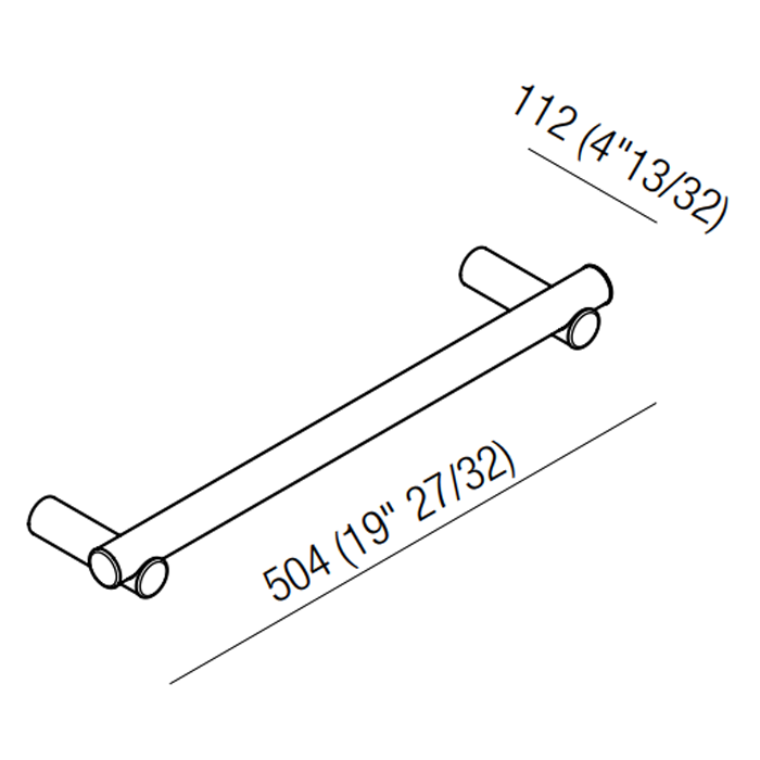 Agape Dot line Полотенцедержатель, 50см, подвесной, цвет: натуральный дуб