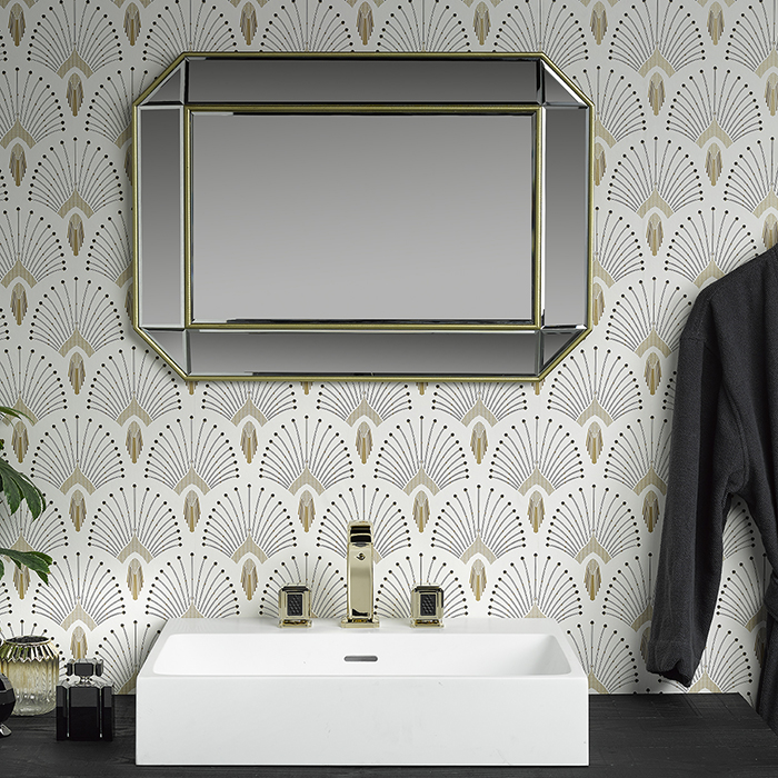 THG Metropolis Cristal Noir Смеситель для раковины на 3 отверстия, с донным клапаном, цвет: Soft Gold