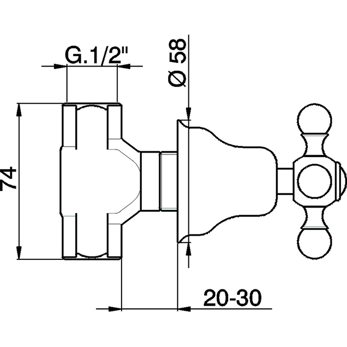 CISAL Arcana Ceramic Запорный вентиль 1/2" F, цвет: хром
