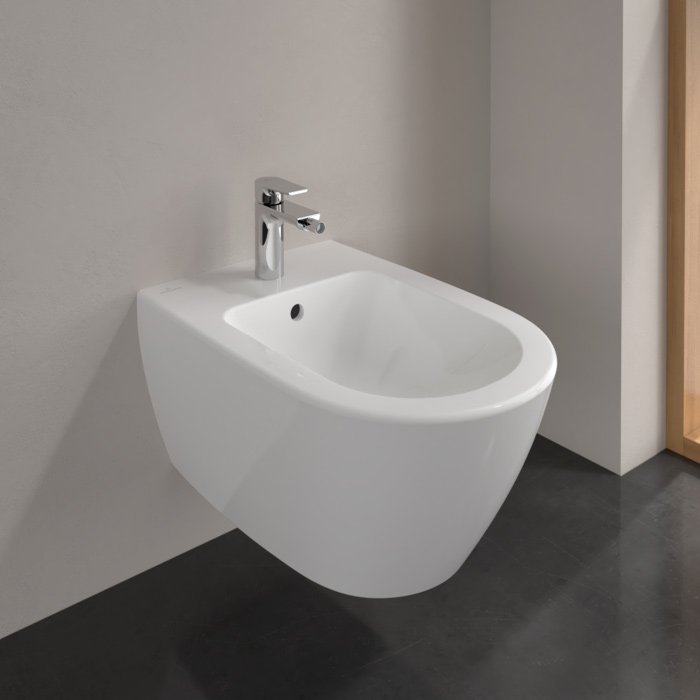 Villeroy&Boch Subway 2.0 Биде подвесное 37х56.5х28см., 1 отв., CeramicPlus, цвет: альпийский белый