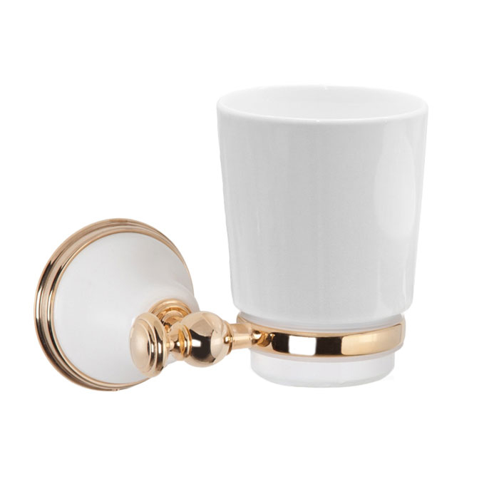 TW Harmony 109 Стакан подвесной, керамический (белый), цвет: белый/золото