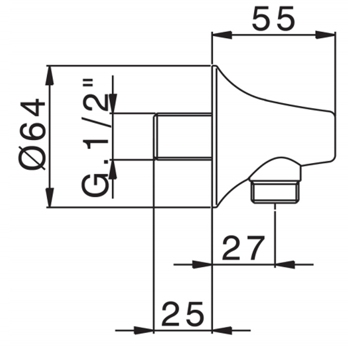 CISAL Vita Вывод для душа, цвет: хром