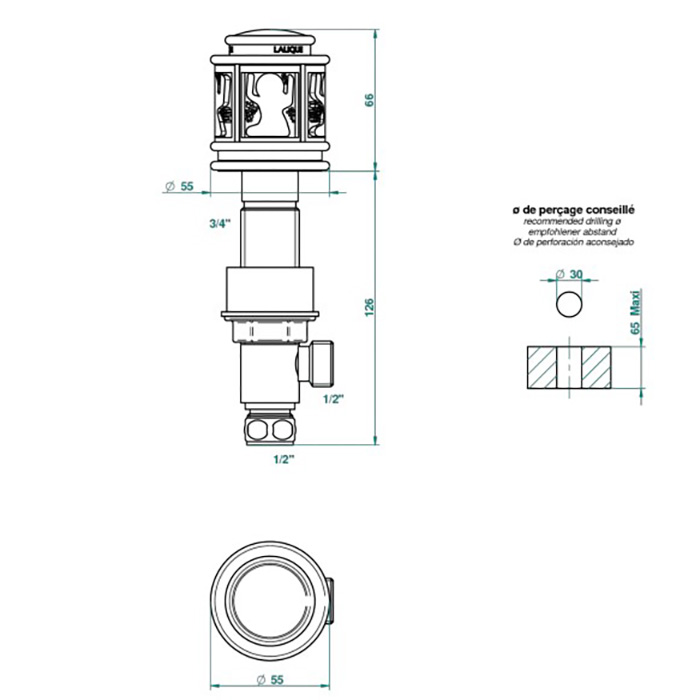 THG Ange Вентиль смесителя для раковины, цвет: хром