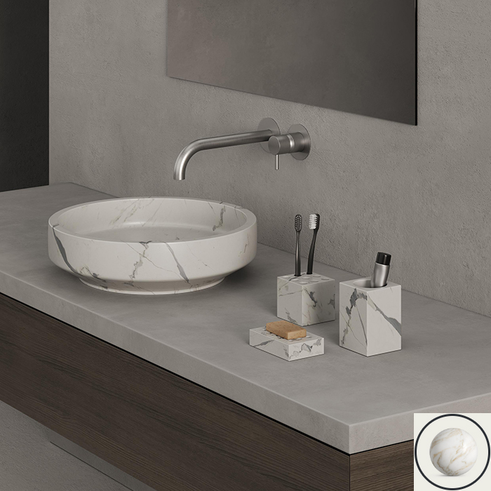 Dea Design Контейнер 8х8х10.4см., настольный, цвет: Calacatta Vagli