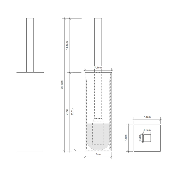 Decor Walther Cube DW 371 Туалетный ершик, напольный, цвет: золото