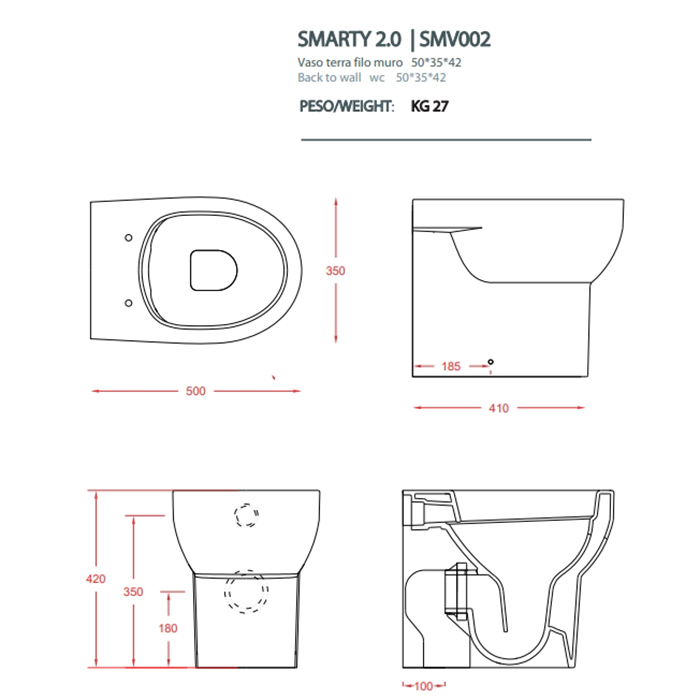 Artceram Smarty Унитаз напольный безободковый 37х50 см, слив универсальный, цвет: белый