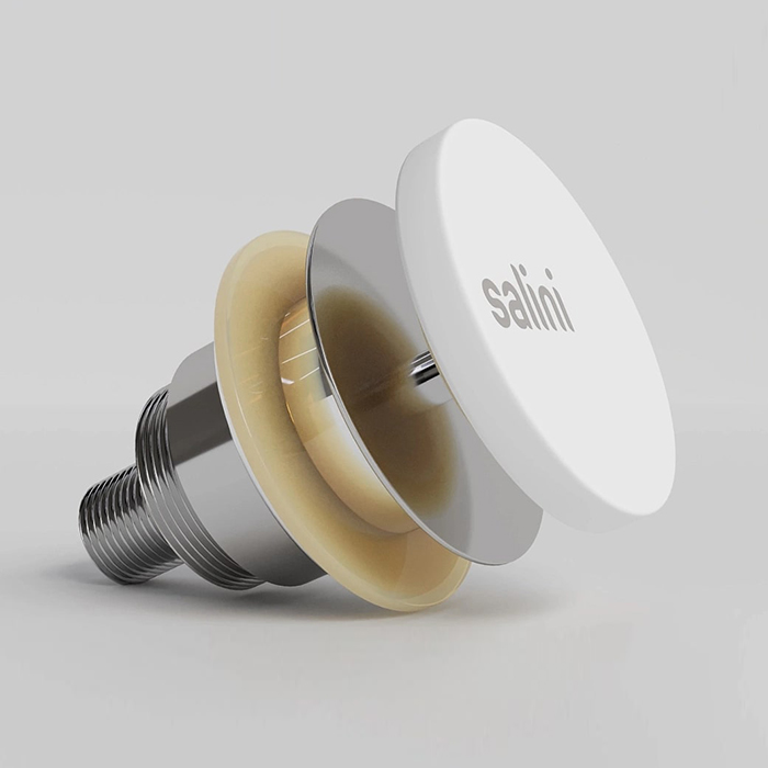 Salini D402 Донный клапан для ванны "Up&Down", S-Sense, цвет: белый глянцевый