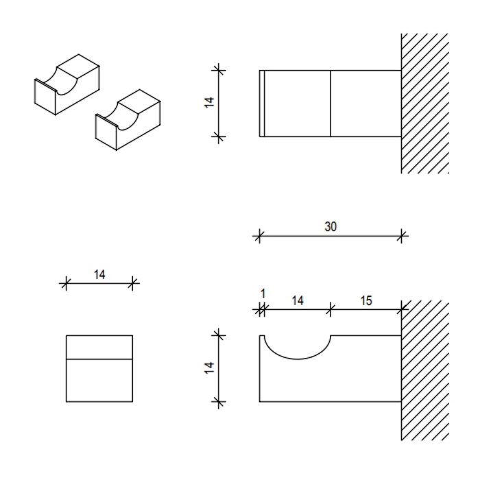 Decor Walther Corner HAK1 Набор крючков 2 шт., подвесной, цвет: черный матовый