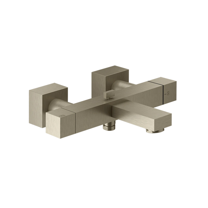 Gessi Rettangolo Смеситель для ванны, термостатический, с автоматическим переключателем ванна/душ, цвет: Finox