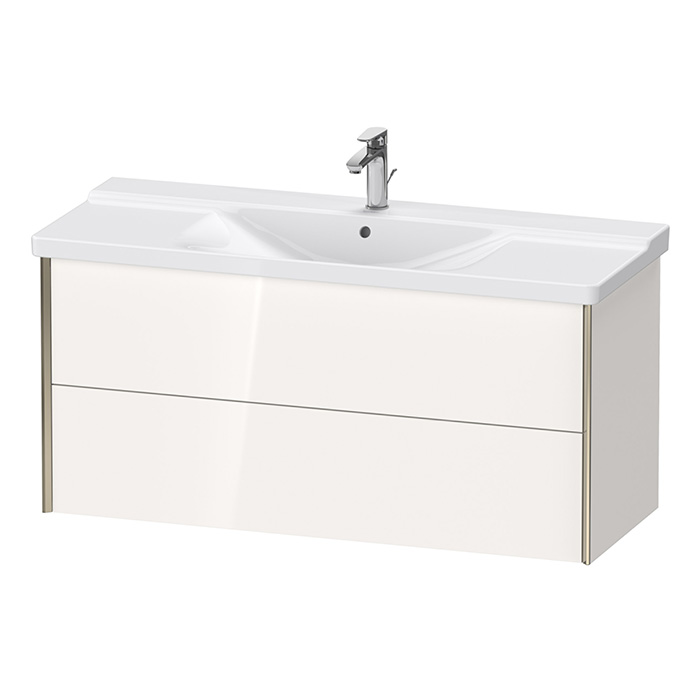 Duravit XViu Тумба подвесная 121x46.9x56.5см, с раковиной, 2 ящика, цвет: белый глянцевый/champagne matt