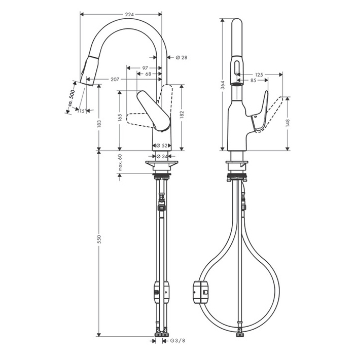 Hansgrohe Focus Смеситель для кухни, однорычажный, на 1 отв., цвет: хром